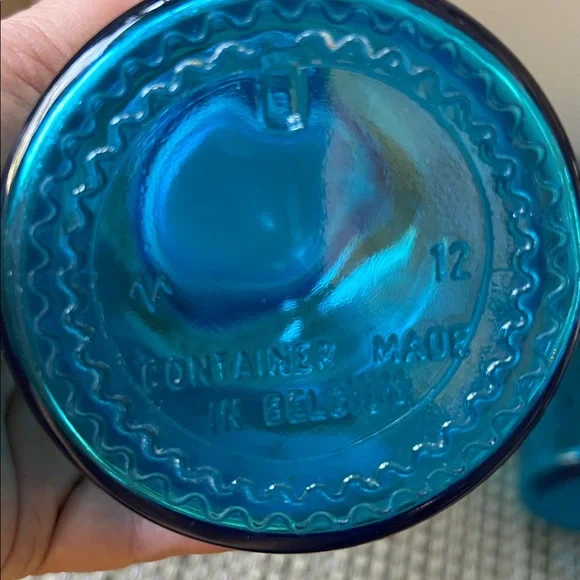 VINTAGE Set of # 3 Blue Glass Containers - Picture 4 of 7